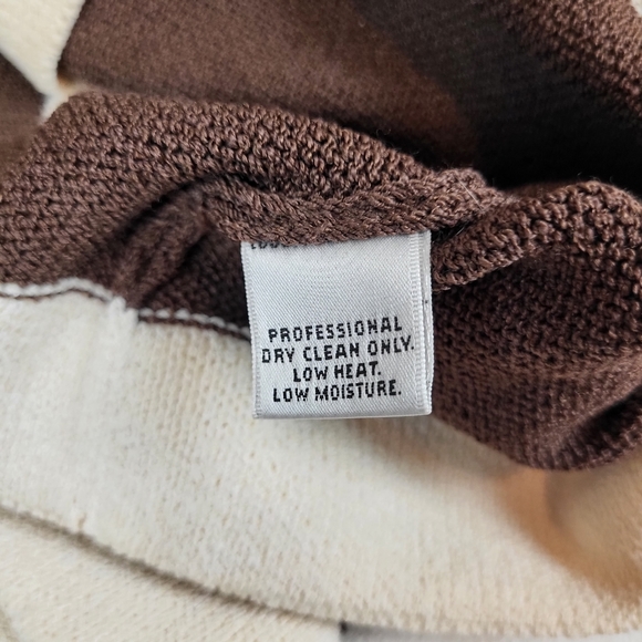 St John collection knit Crème And Brown Dress. Sz S - Picture 6 of 9